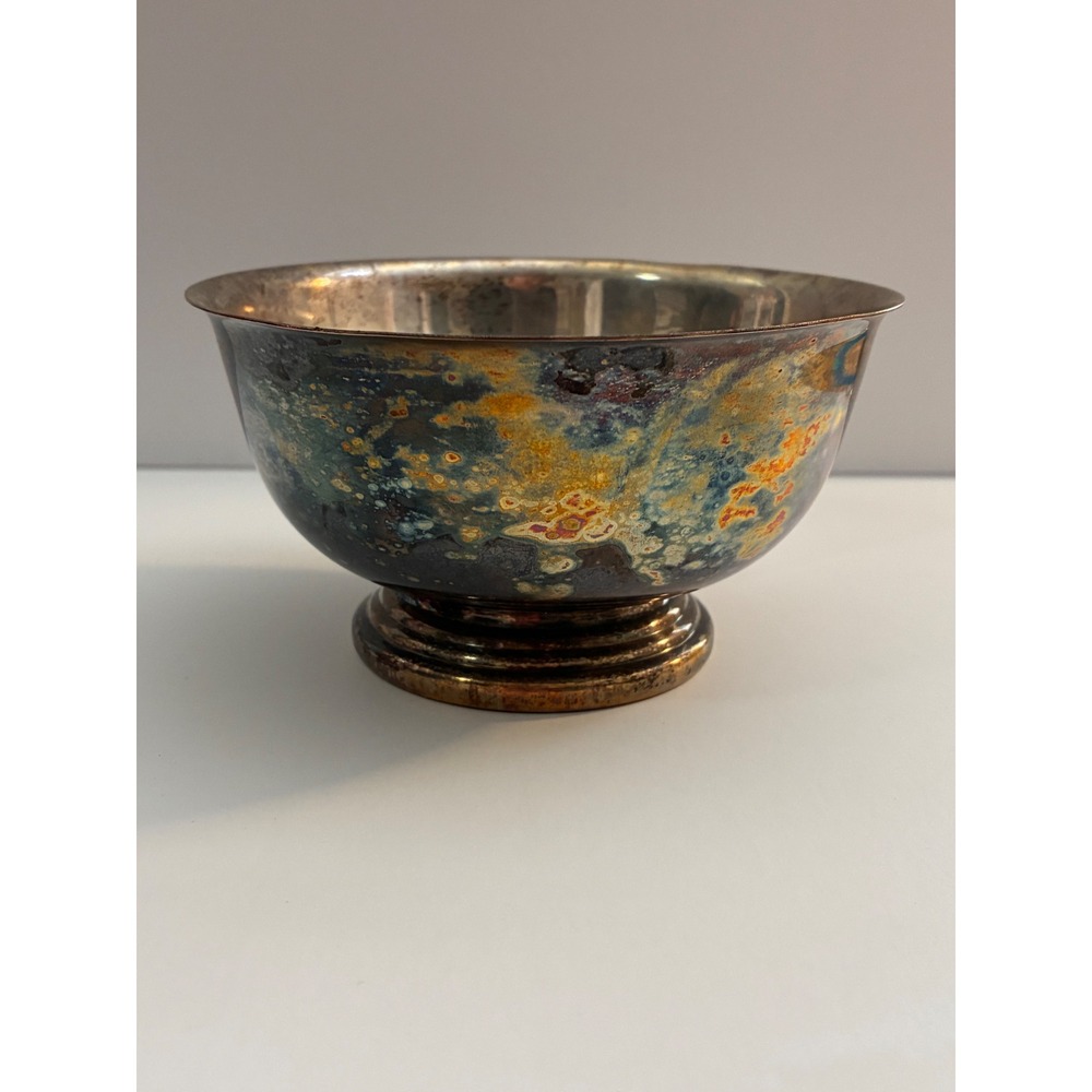 Vintage Silverplate Footed Pedestal Bowl Small Decorative Nut Dish 4.5 Inch